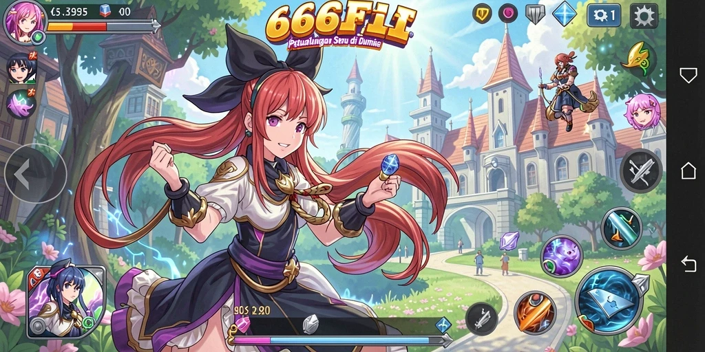 Screenshot 666FF menampilkan aksi seru dan karakter anime yang dinamis.