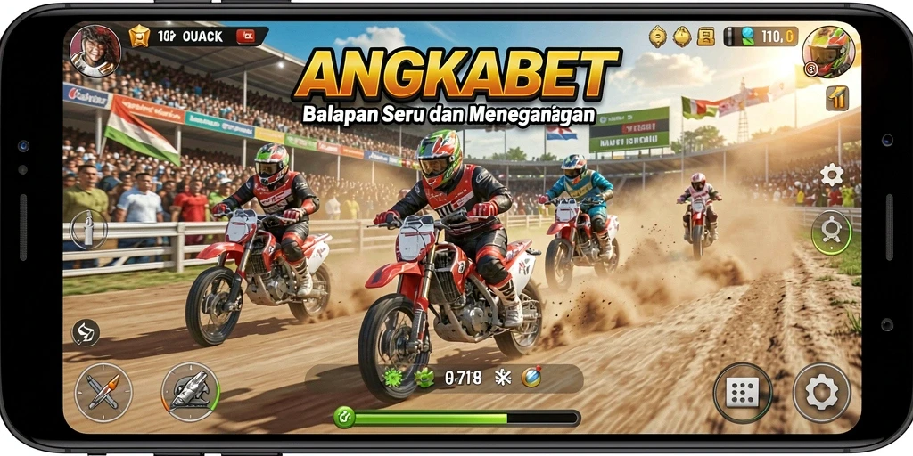 Tampilan seru dari gameplay balapan di ANGKABET.