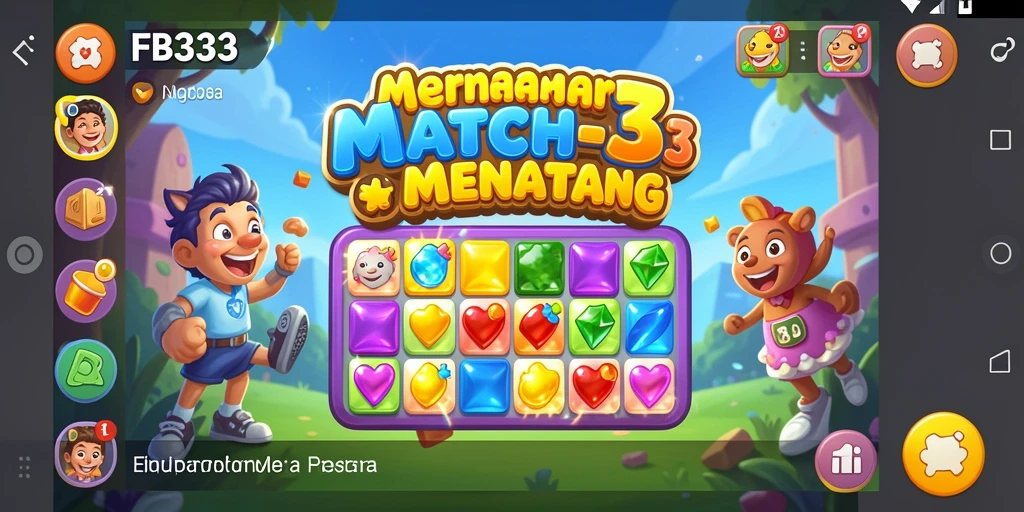 Screenshot utama FB333 menampilkan gameplay Match-3 yang menarik.