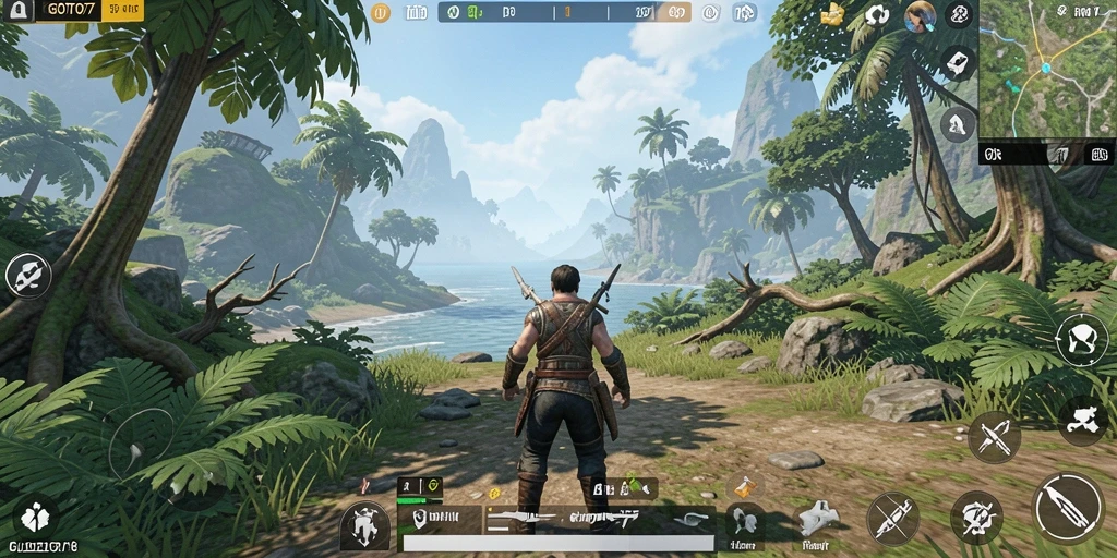 Screenshot GOTO77 menampilkan aksi petualangan seru dalam dunia terbuka.