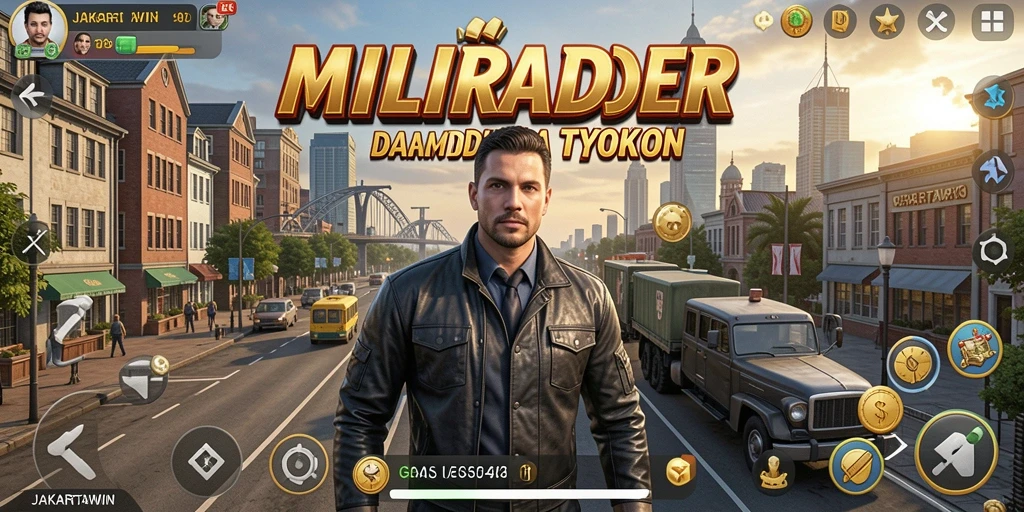Gameplay seru JAKARTAWIN menampilkan kebangkitan bisnis Anda.