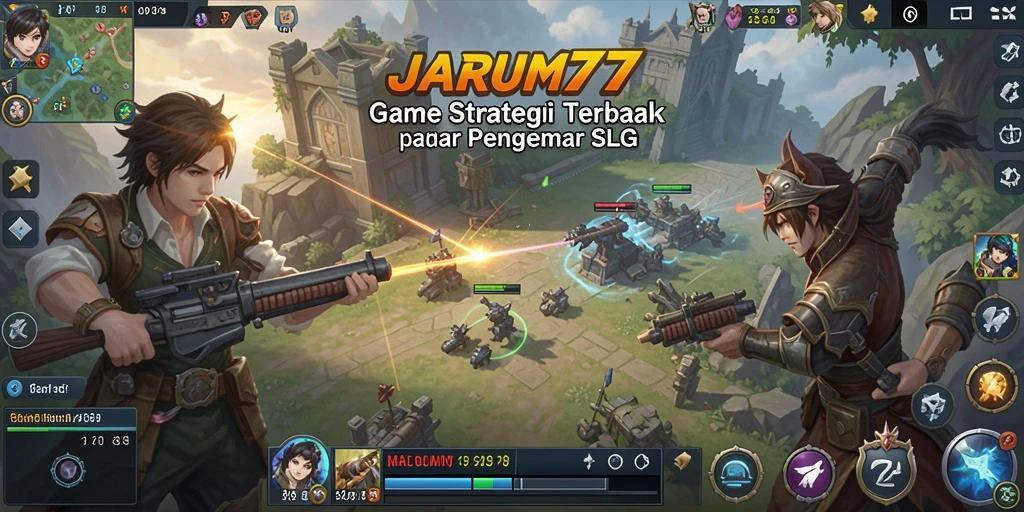 Tampilan gameplay menarik dari JARUM77, strategi yang intens dan pertempuran seru.