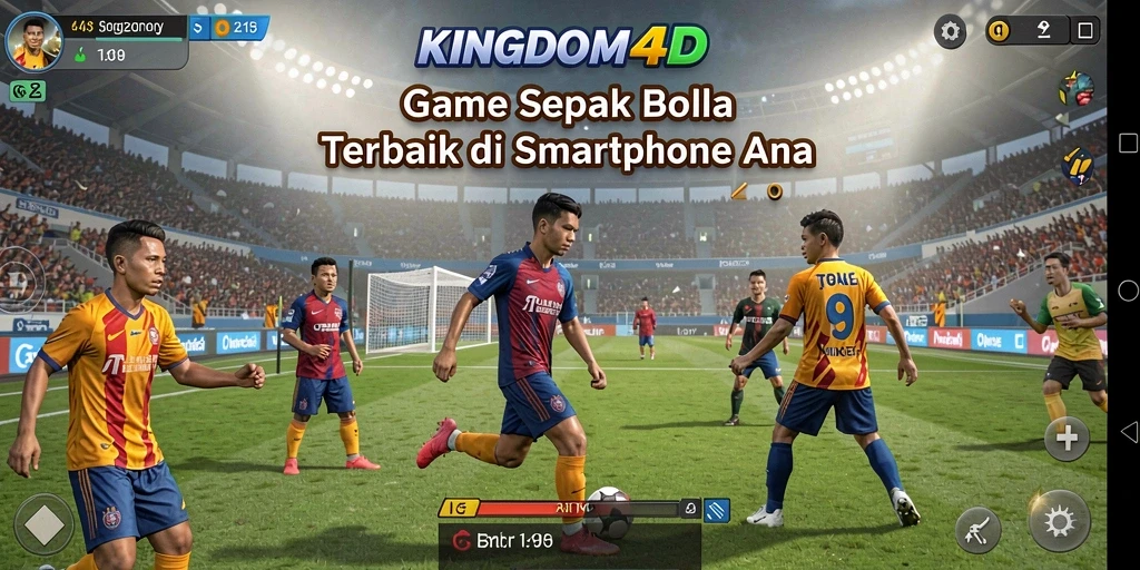 Screenshot KINGDOM4D menampilkan aksi seru permainan sepak bola.