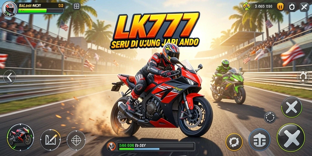 Screenshot LK777 menampilkan balapan motor yang mendebarkan dan penuh aksi.