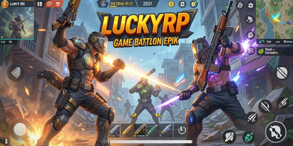 Tampilan gameplay intens di arena Battle Royale LUCKYRP.