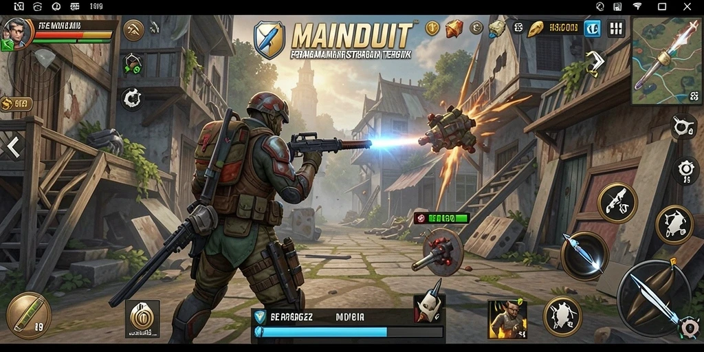 Tangkapan layar gameplay MAINDUIT menampilkan strategi pertempuran yang intens.