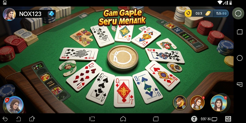 Tampilan gameplay seru di NOX123 dengan pemain yang bersaing.