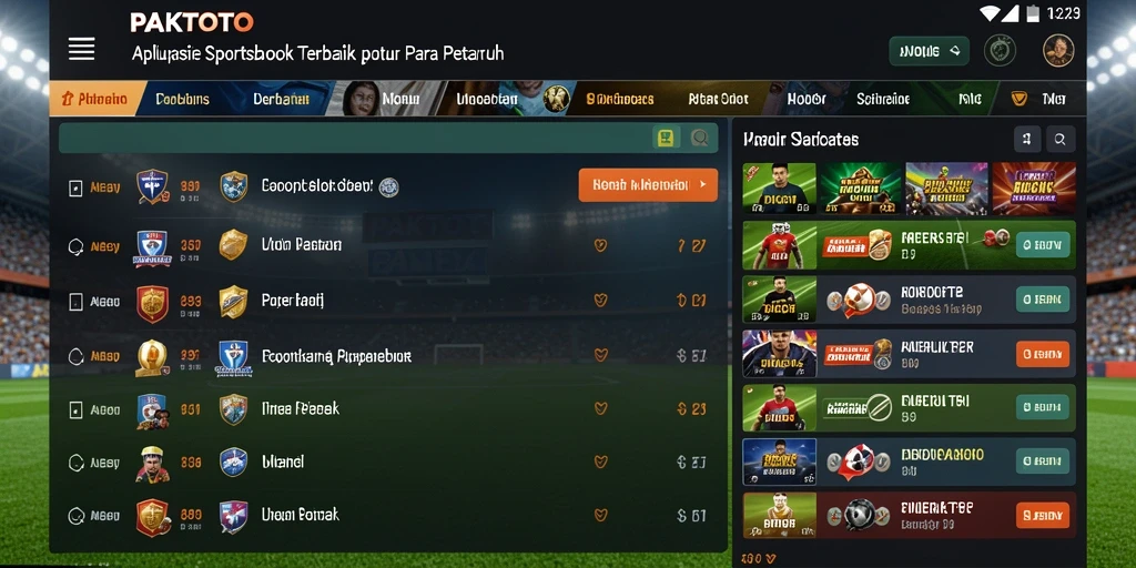 Tampilan menarik dari aplikasi PAKTOTO yang menampilkan fitur taruhan olahraga.
