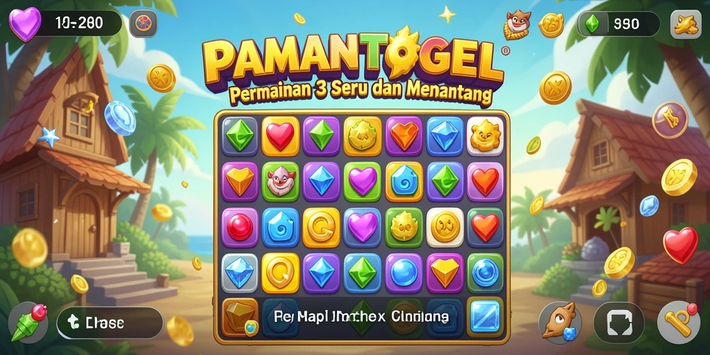 TampilanGameplay Match-3 yang menawan dan menarik.