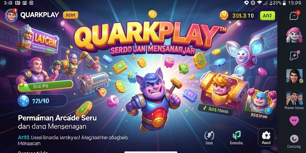 Tampilan permainan arcade yang seru dan menantang di QUARKPLAY.