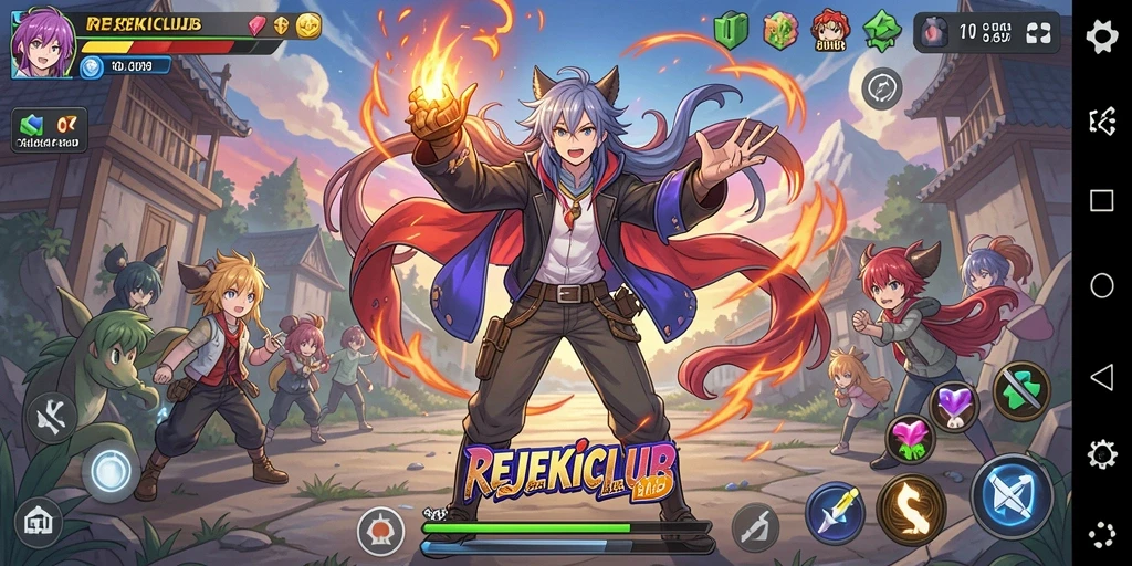 Tampilan gameplay menakjubkan dari REJEKICLUB yang membawa petualangan anime ke layar Anda.
