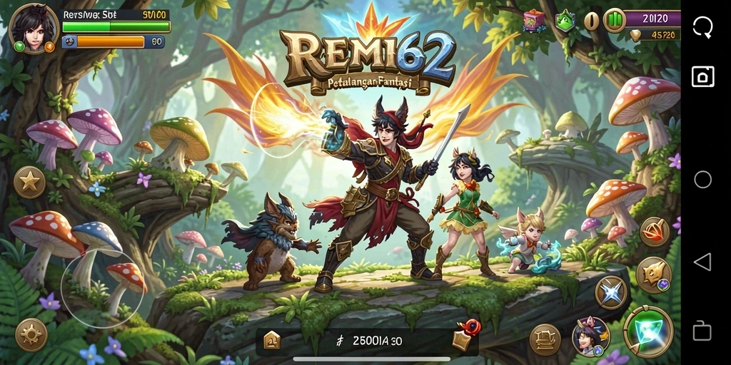 Screenshot utama gameplay REMI62 menampilkan momen petualangan yang mendebarkan.