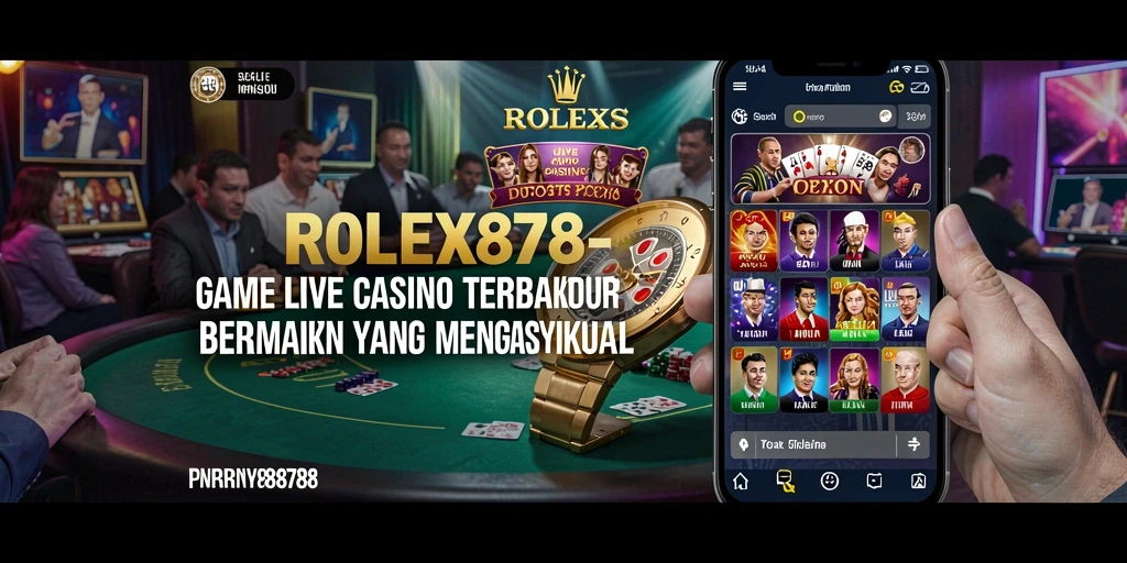 Gameplay seru di ROLEX878 dengan dealer langsung dan permainan kasino.