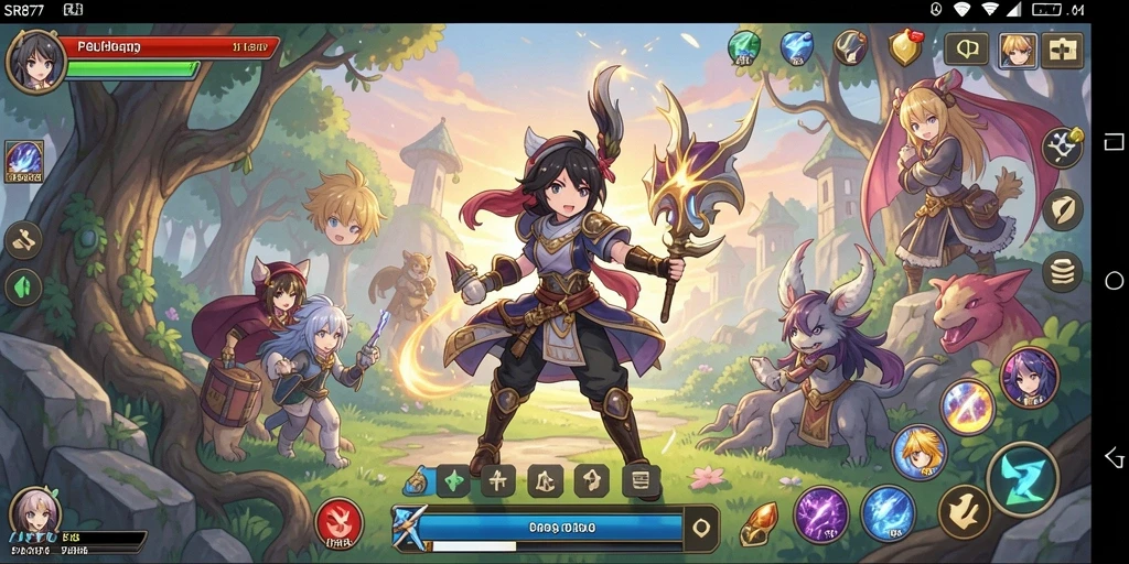 Tampilan gameplay SR877 yang penuh aksi dan karakter anime ikonik.