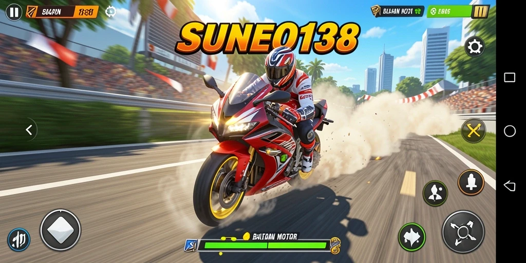 Gameplay balapan motor yang seru dan mendebarkan di SUNEO138.
