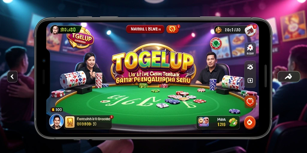 Tampilan gameplay TOGELUP dengan dealer langsung dan permainan kasino.