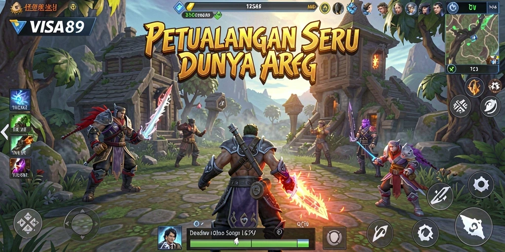 Tampilan aksi seru dalam gameplay ARPG VISA89.