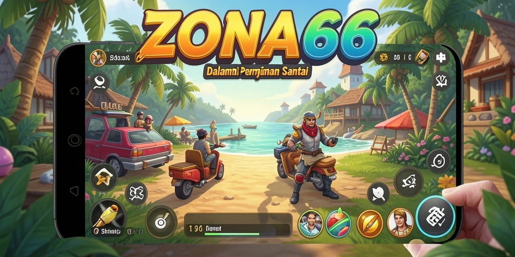 Tampilan gameplay ZONA66 yang menarik dan ceria.